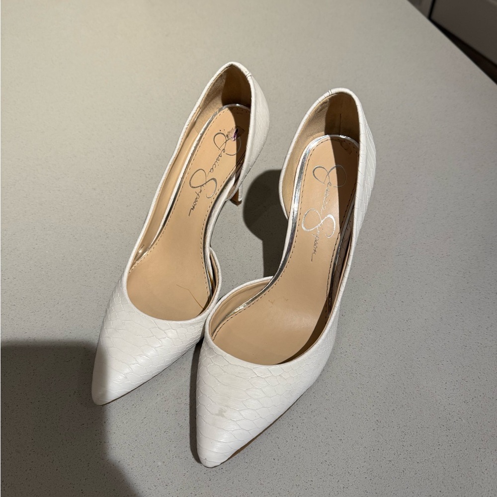 Jessica Simpson white high heels size 8 1/2